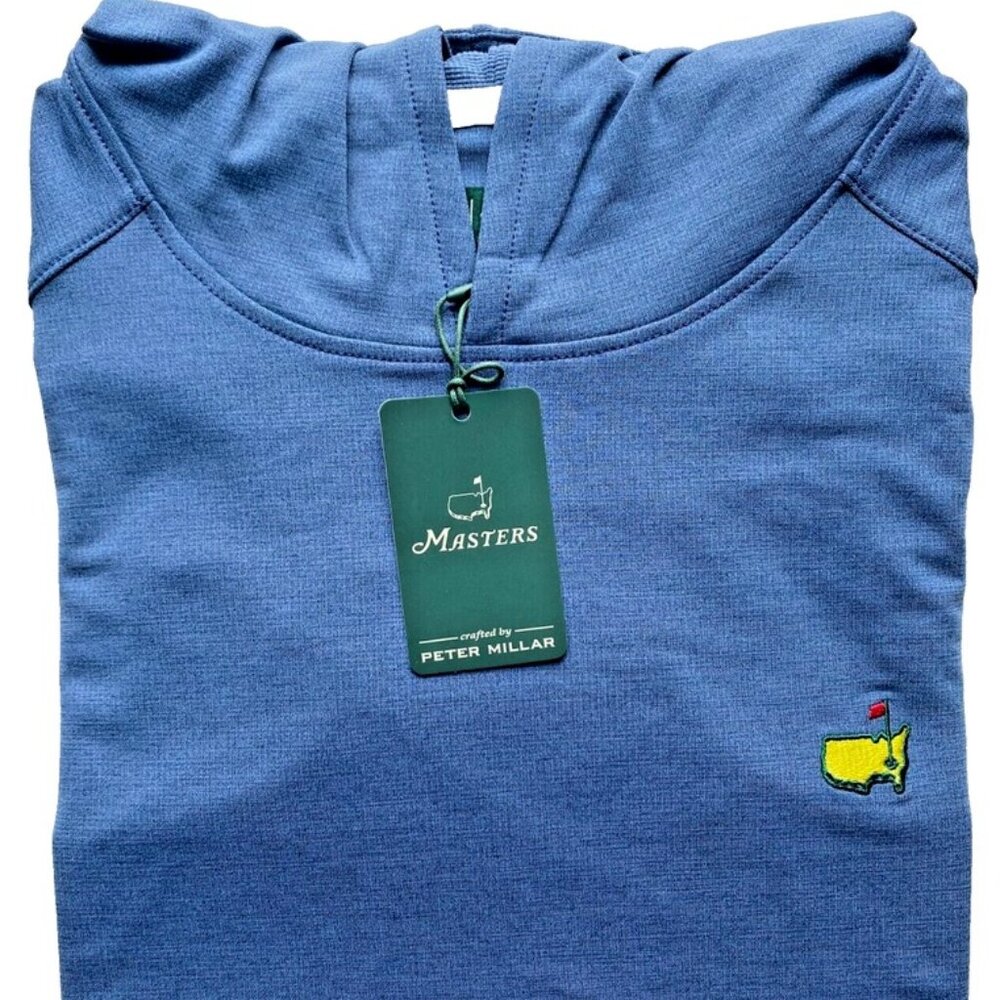 2024 Masters Peter Millar Men's Small S Crown Sport Navy Golf Pullover Hoodie